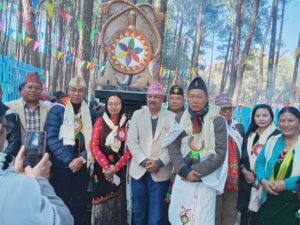 साँस्कृतिक सिला स्तम्भ खुर्पेटाे उद्यान उद्घाटन र मगर समुदायकाे माैलिक साँस्कृतिक माघे पर्व कार्यक्रममा सहभागी पश्चात् ।